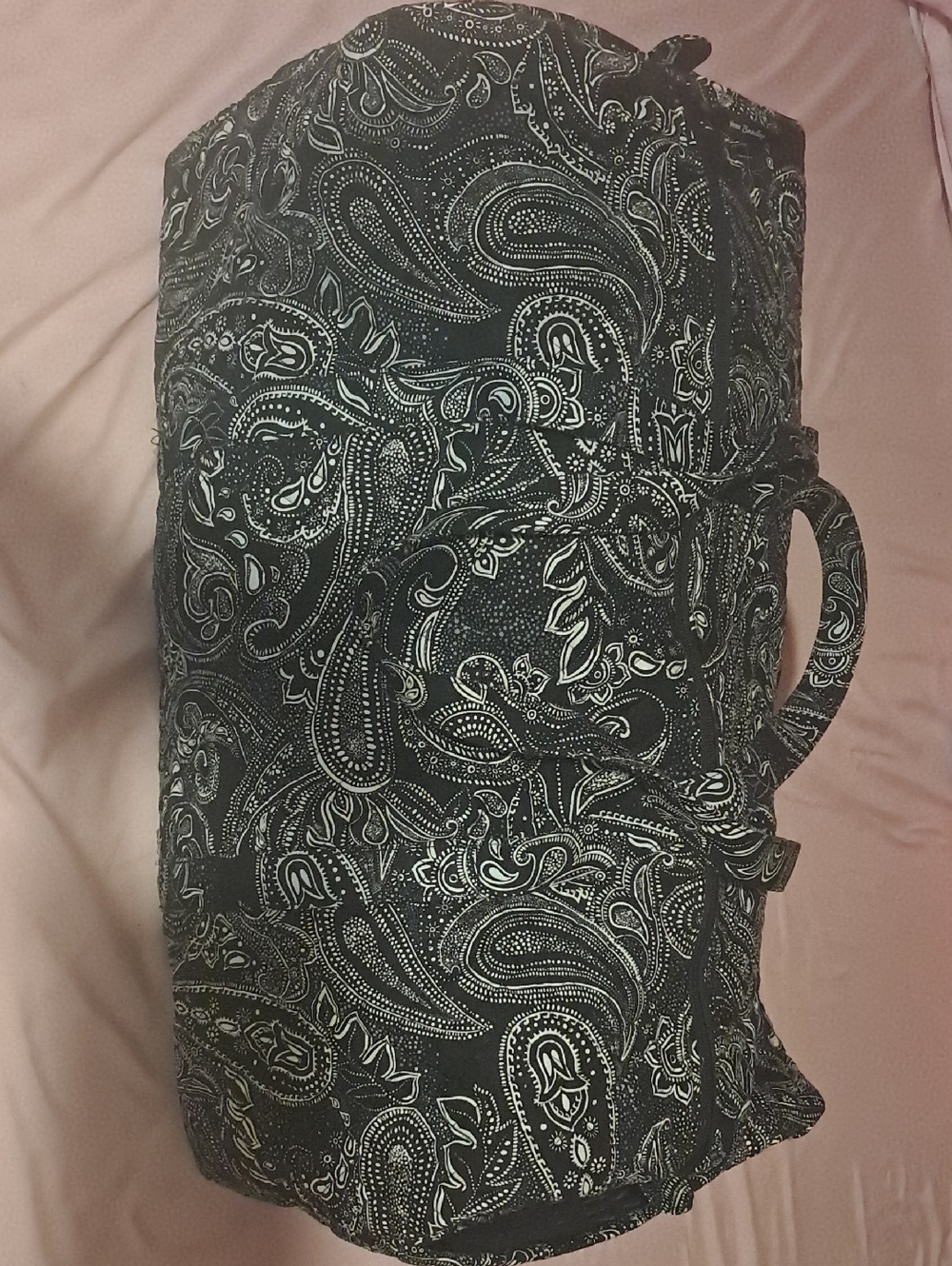 Vera Bradley Black & White Paisley XL Duffel Bag